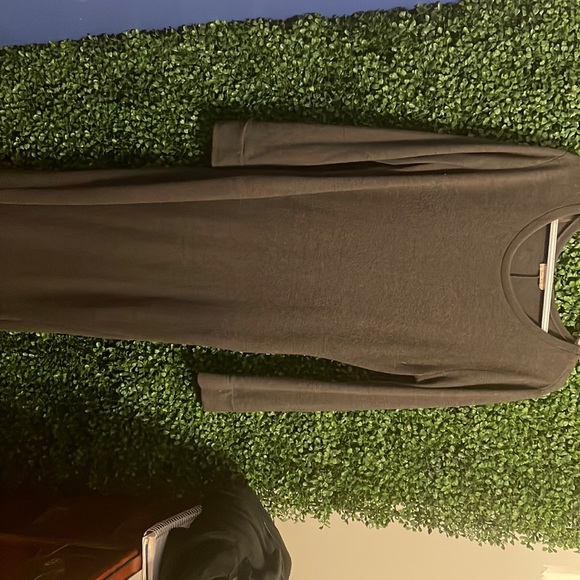 Grey Winter Chin Length Dress with Pockets - Picture 2 of 3